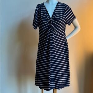 Torrid Nautical Navy and White Striped Midi Dress